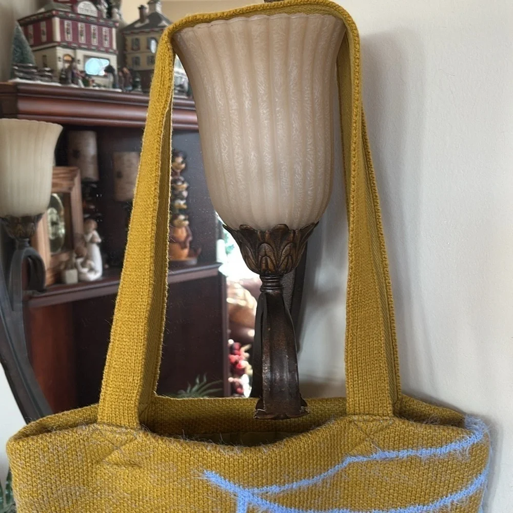 NWT Urban Outfitters Ellie Icon Knit Tote Chartreuse Spider Web Shoulder Bag